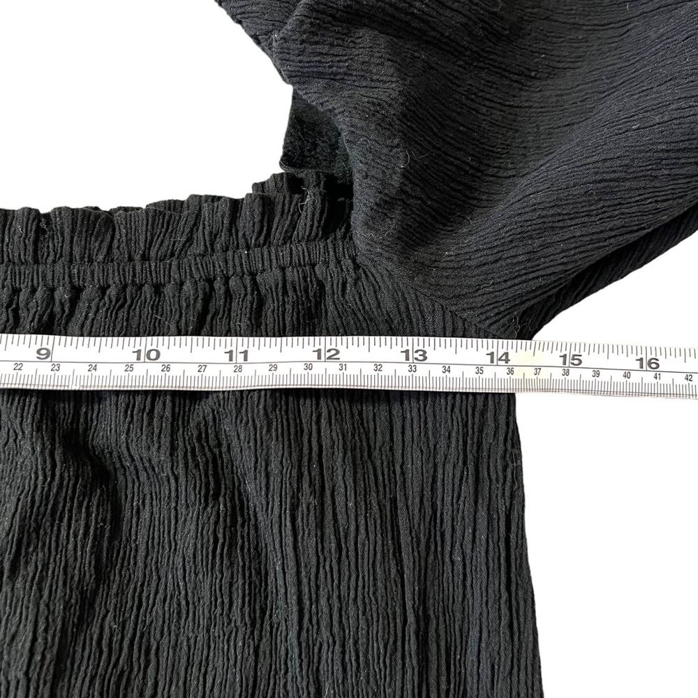 Reformation Jeans Women’s Black Puff Sleeve Mini Dress Small Cotton - Picture 7 of 10
